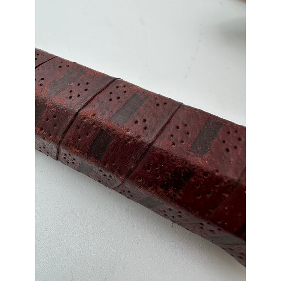 Vtg wood tennis racquet Don Budge leather collectable Airbnb Staging decor VRBO - Picture 6 of 15